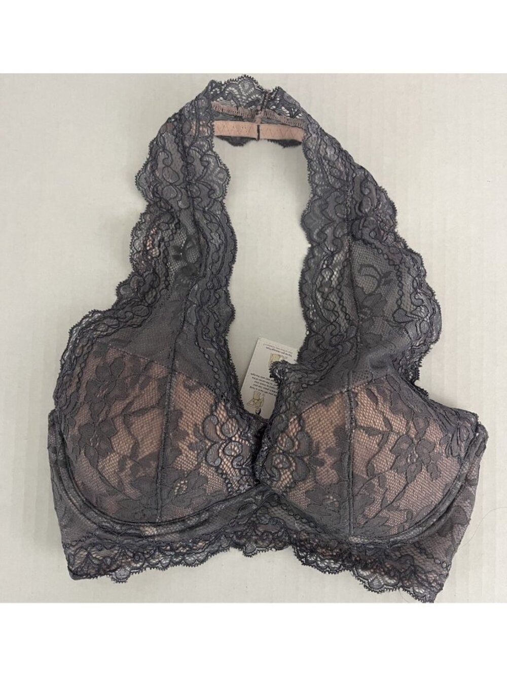 Little Bra Company Size 32C Kira Halter Lace Bralette Push Up Bra NWT TLBC